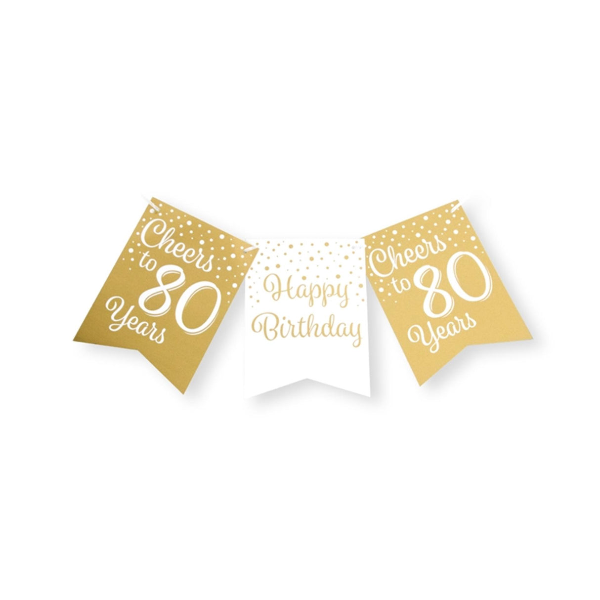 Paperdreams vlaggetjesslinger goud wit - 80