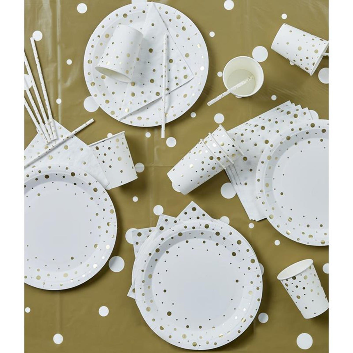 Paperdreams party table set - gold white