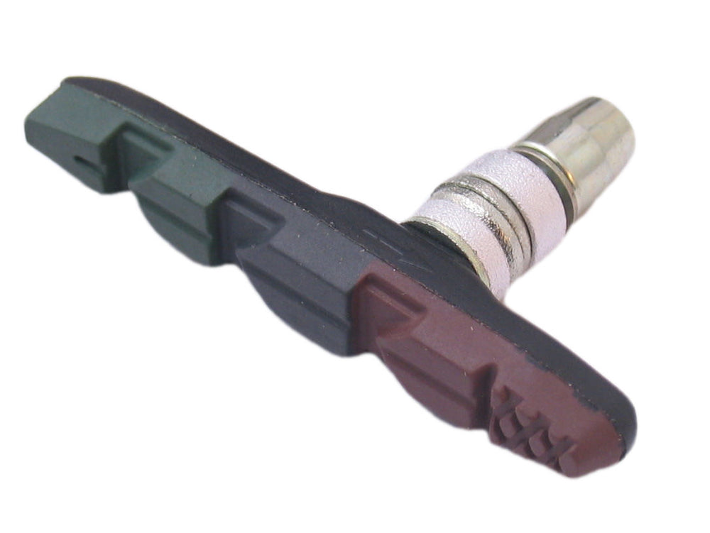 Messingschlager brake pad set V-brake with Allen key 70mm triple-color (brown, black, green)