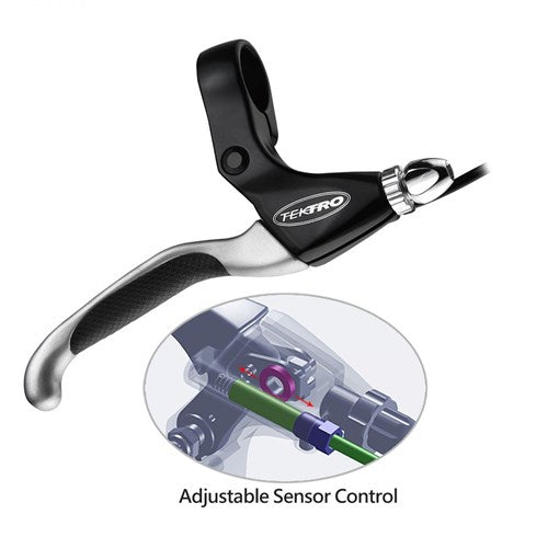 Láimhseáil coscáin Tektro EL550FR-RS Socraigh M Scoir Sw Satin Sw Satin