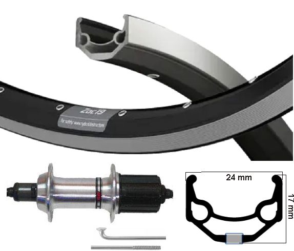 KGs Hinterrad 26 Zoll (559) Zac 19 Swil Silber 8 9 Sonnengeschwindigkeit