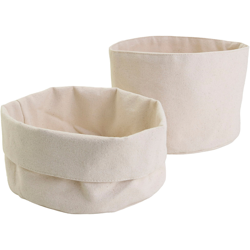 Creativ Company fabric baskets, height 14.5 cm, depth 20 cm, weight 385 g, light natural, 10 pieces in a box