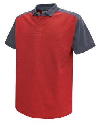 Dassy polo shirt cesar katoen rood grijs m (nml)
