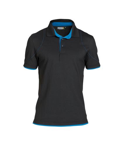 Dassy polo orbital zwart azuurblauw m
