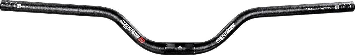 Ergotec stuur riser bar 70 25,4 700mm zwart