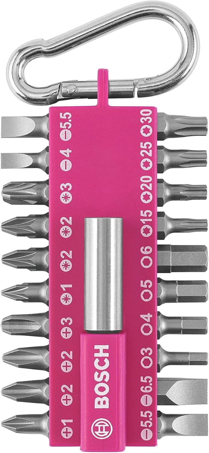 Abi bosch schroefbitset | roze | met karjnhaak | 21-delig - 2607012000