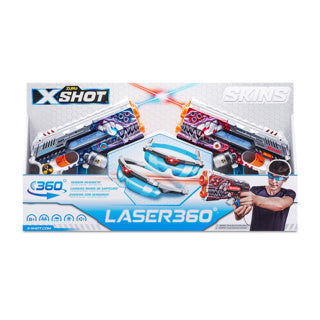 Íosluchtaigh craicne x-shot léasair 360 blaster 2 pacáiste
