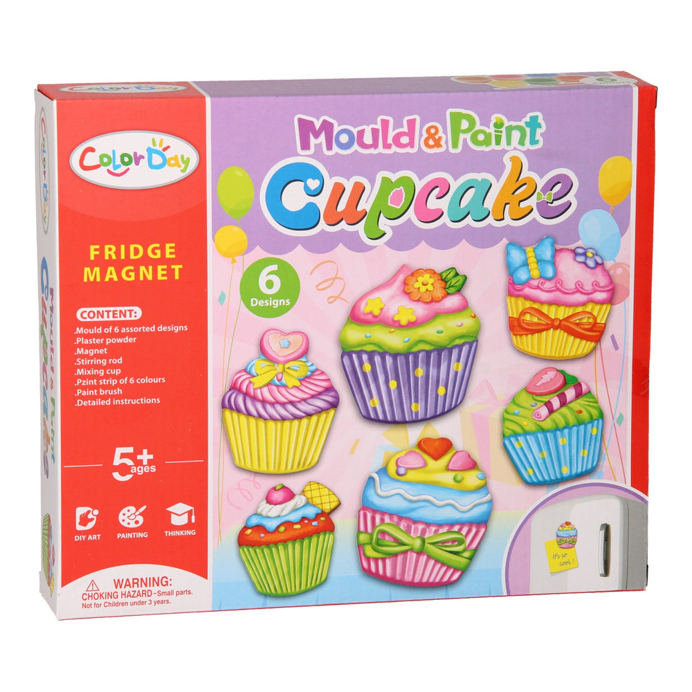 Plaster casting magnets - cupcakes