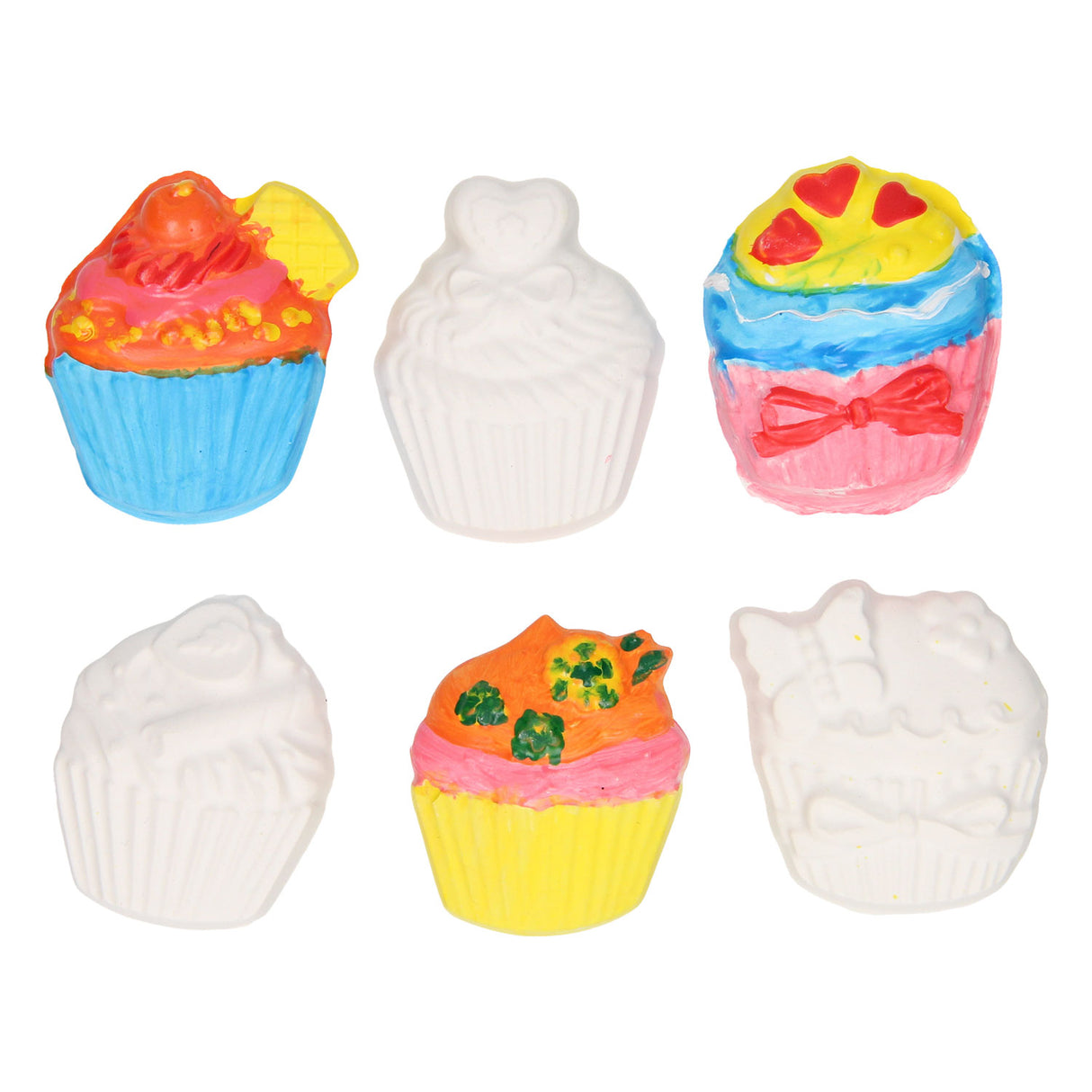Plaster casting magnets - cupcakes