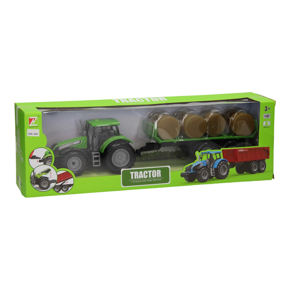 Tractor with bale trailer 1:32