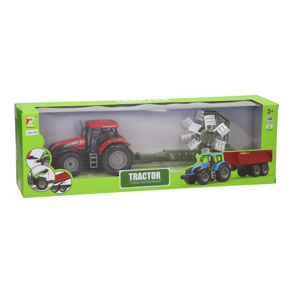 Tractor met hooischudder 1:32