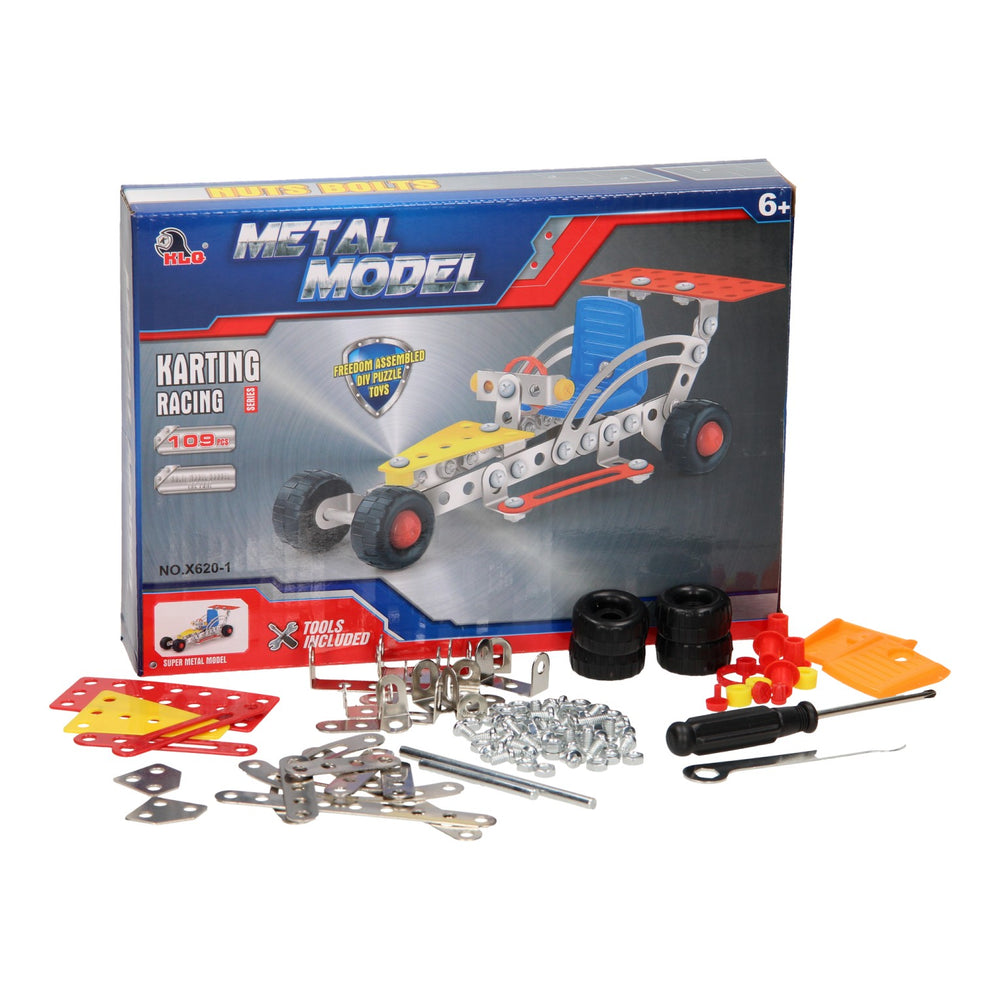 Construction metal race car, 109 pcs.