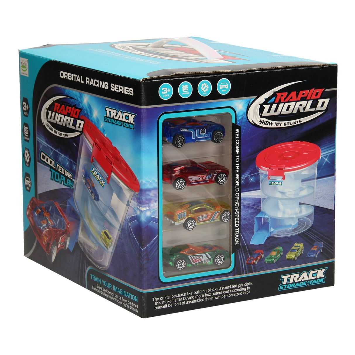 Race Track a Späicherkëscht Autoen 2in1