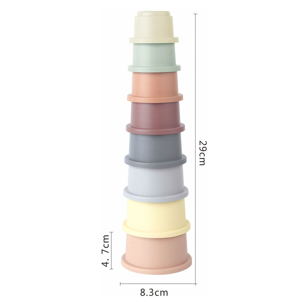 Waterfall cups pastel, 8 pcs.