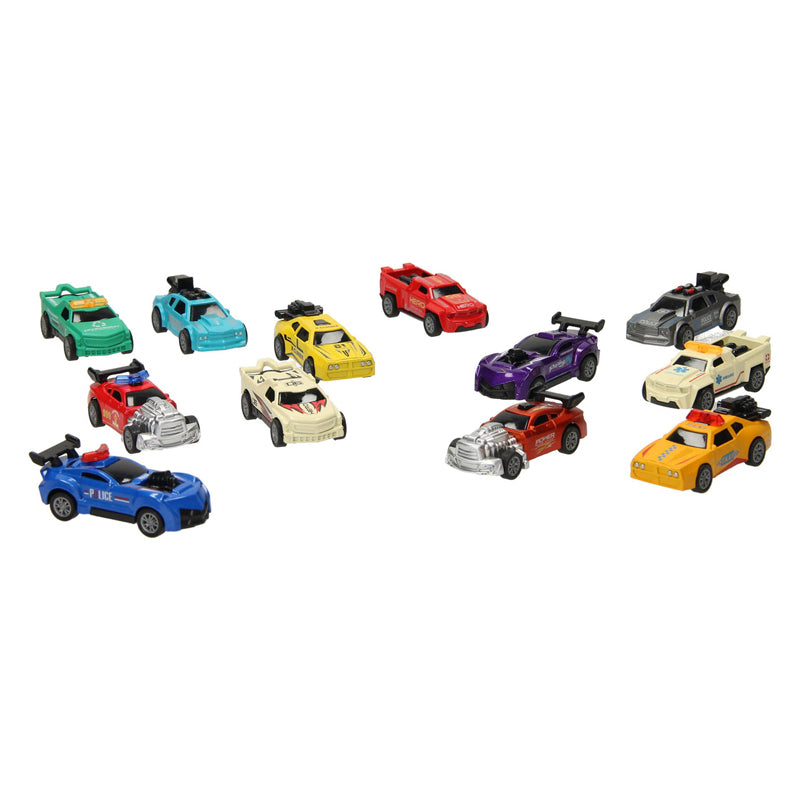Die-cast racing cars, 12pcs.