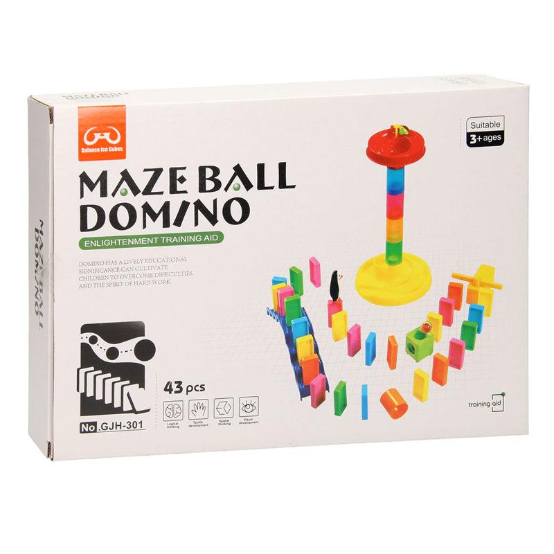 Dominoset i marmorspår, 43 delar.