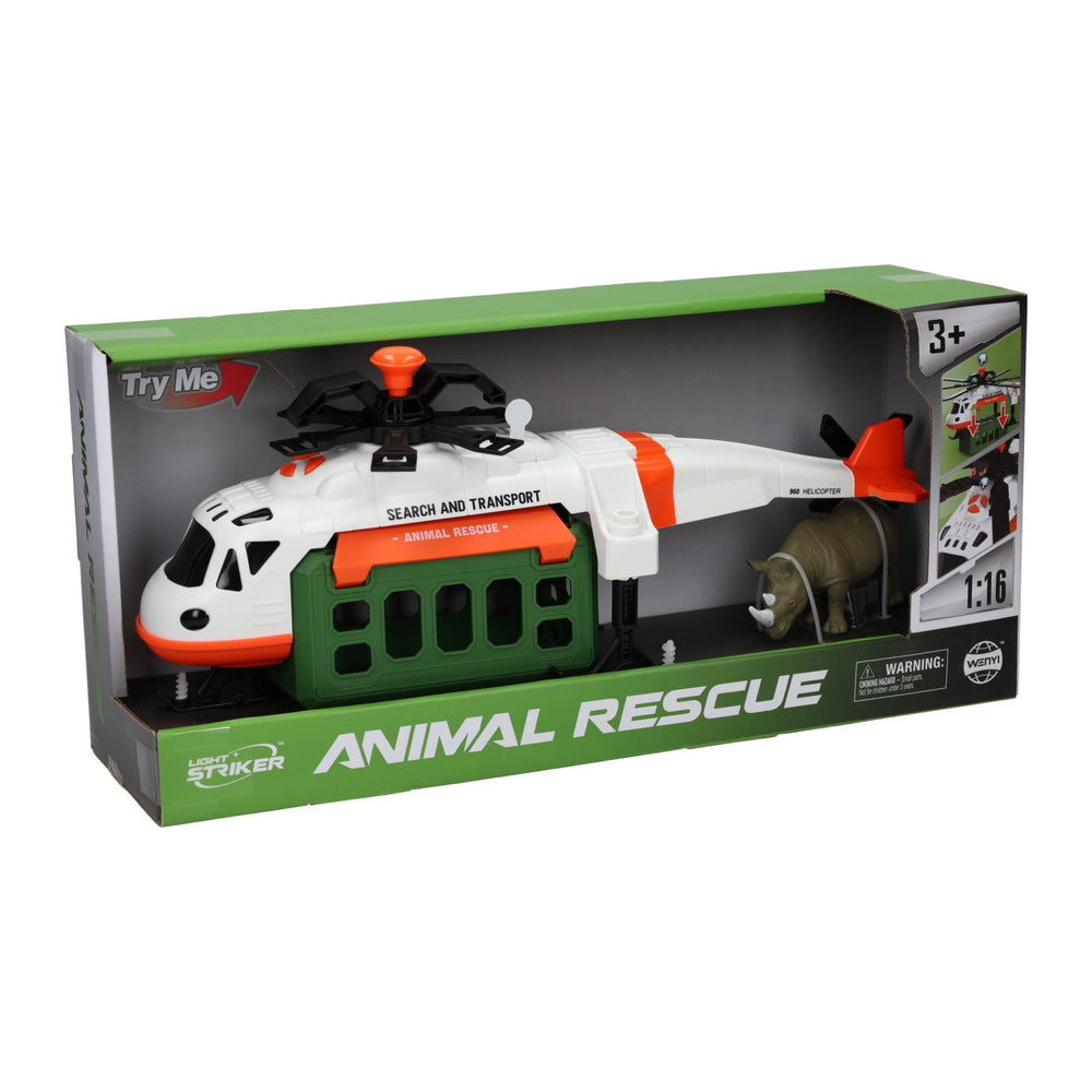 Animal rescue helicopter light and sound