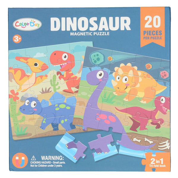 Magnetic dinosaur puzzle book
