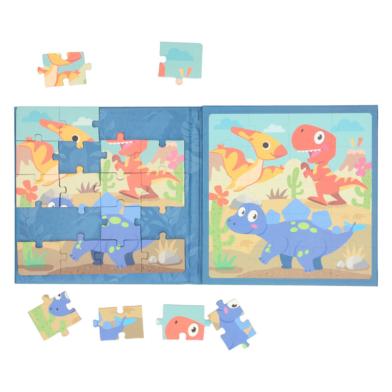 Magnetic dinosaur puzzle book