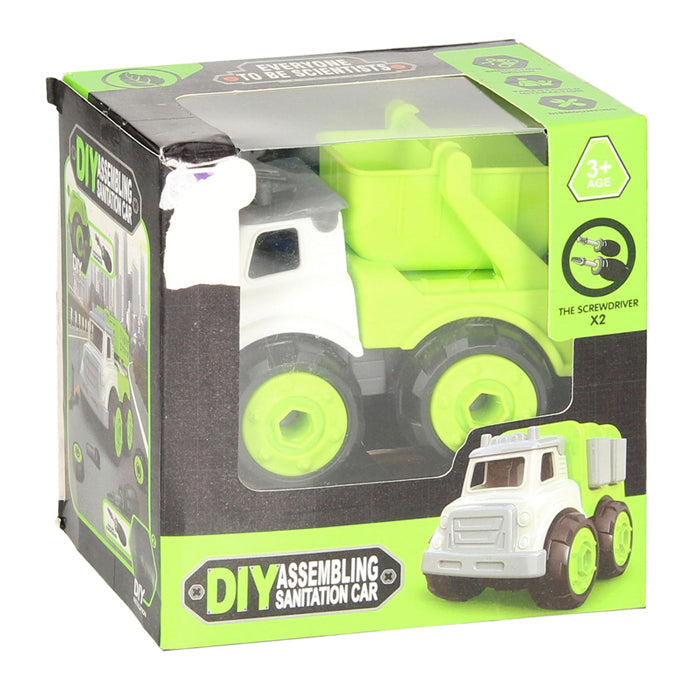 Dump truck with screwable wheels - green