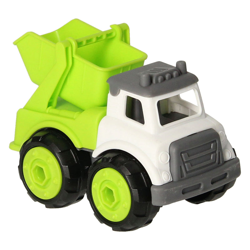 Dump truck with screwable wheels - green
