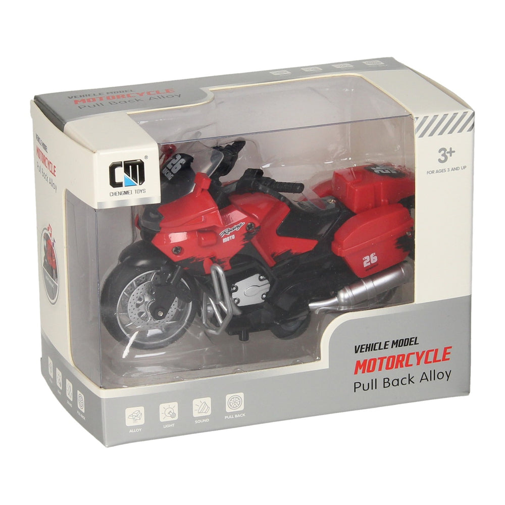 Red pull-back motor with light and sound