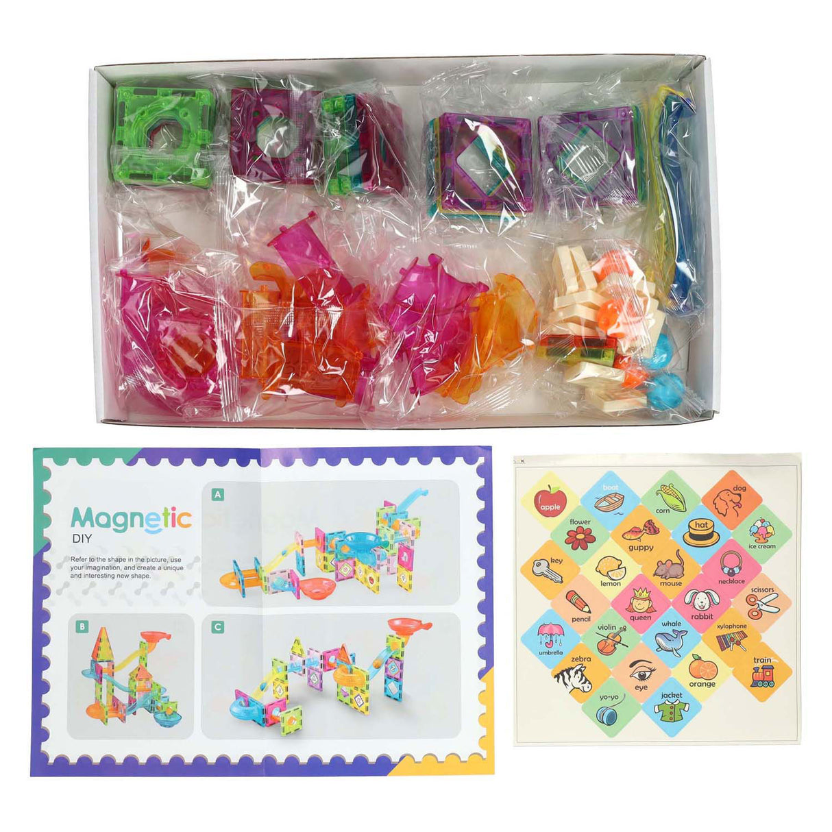 Magnetic marble track construction set - 61 pcs.