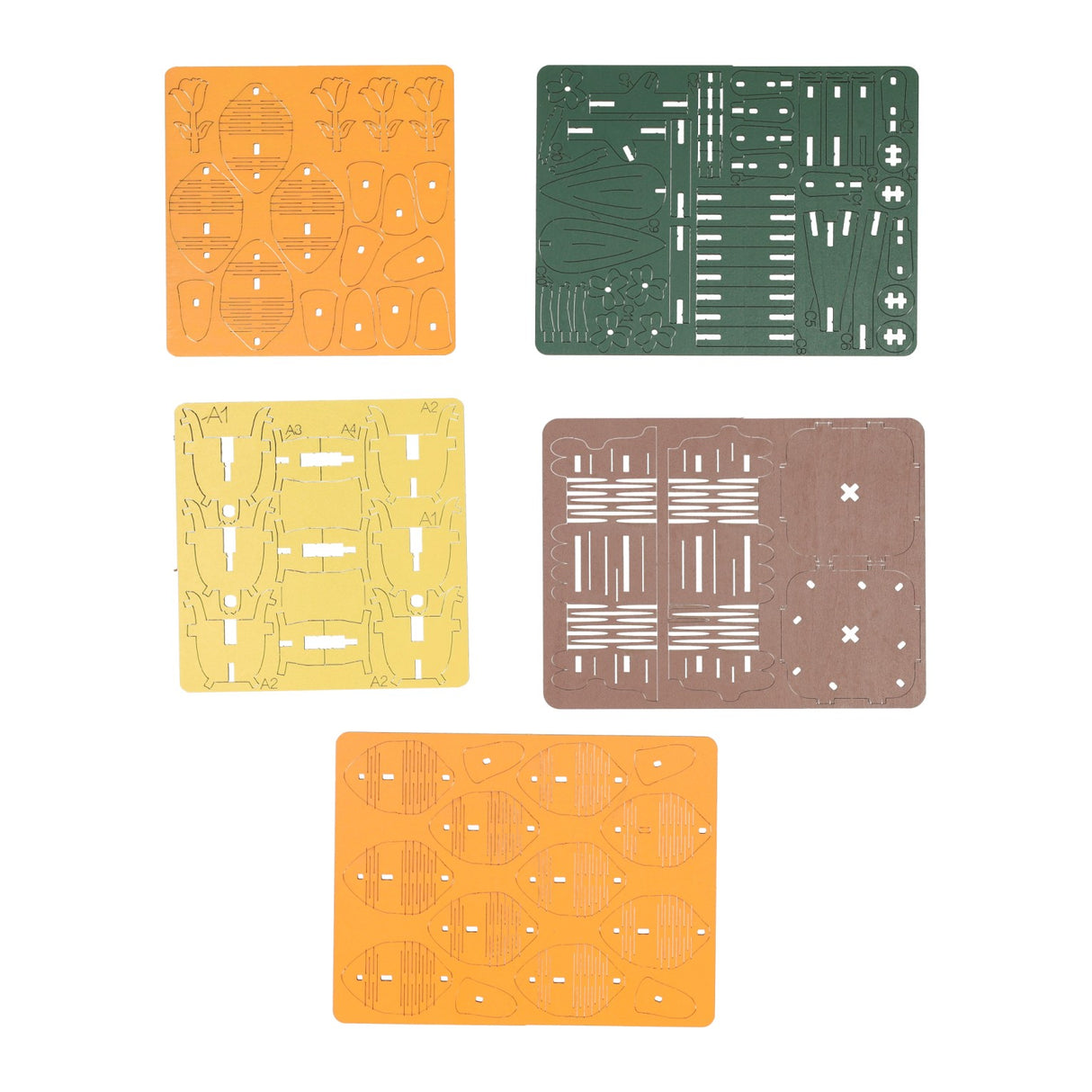 Wooden 3D construction kit tulips - 60 pcs.