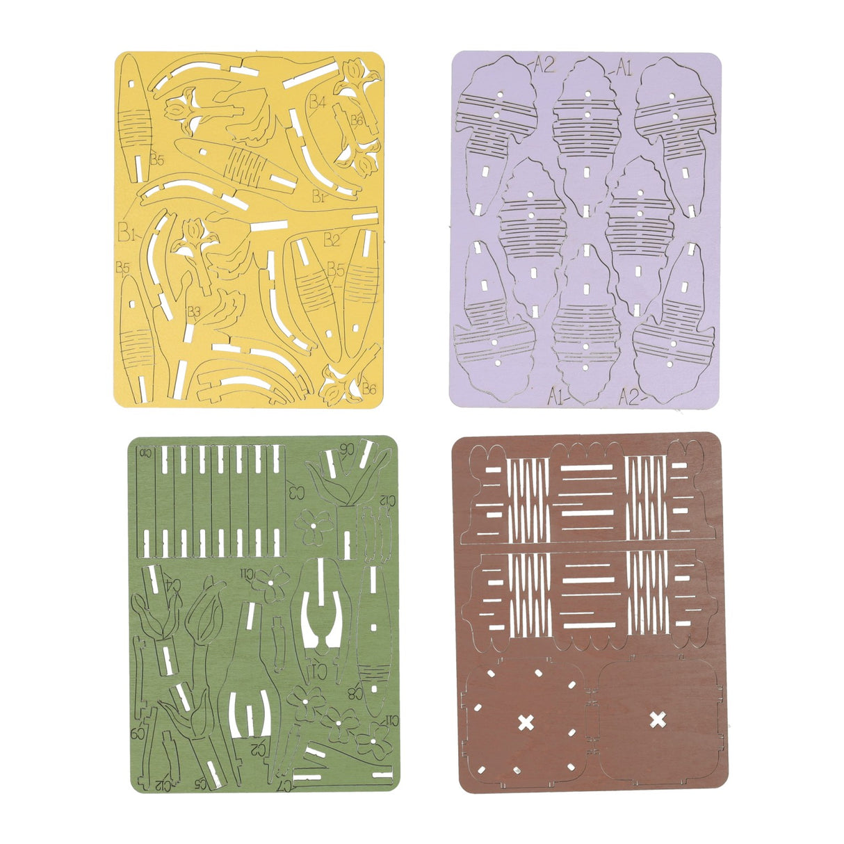 Wooden 3D construction kit iris - 60 pcs.