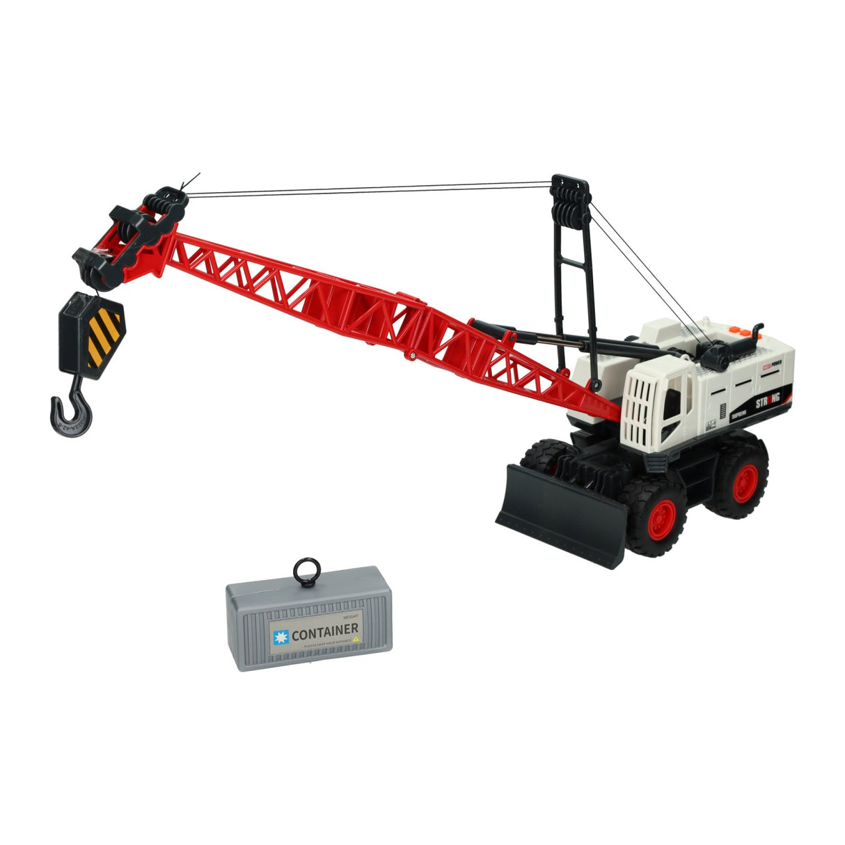 Construction crane truck with light and sound