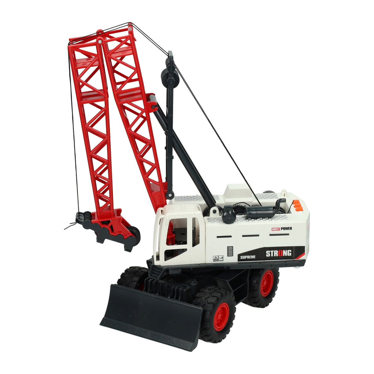 Construction crane truck with light and sound