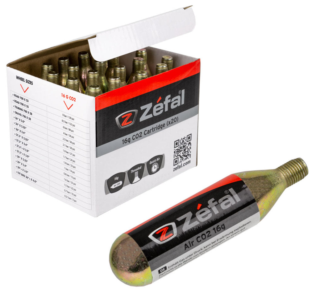 Zefal display co2 cartridge zef 16gr pot of 20