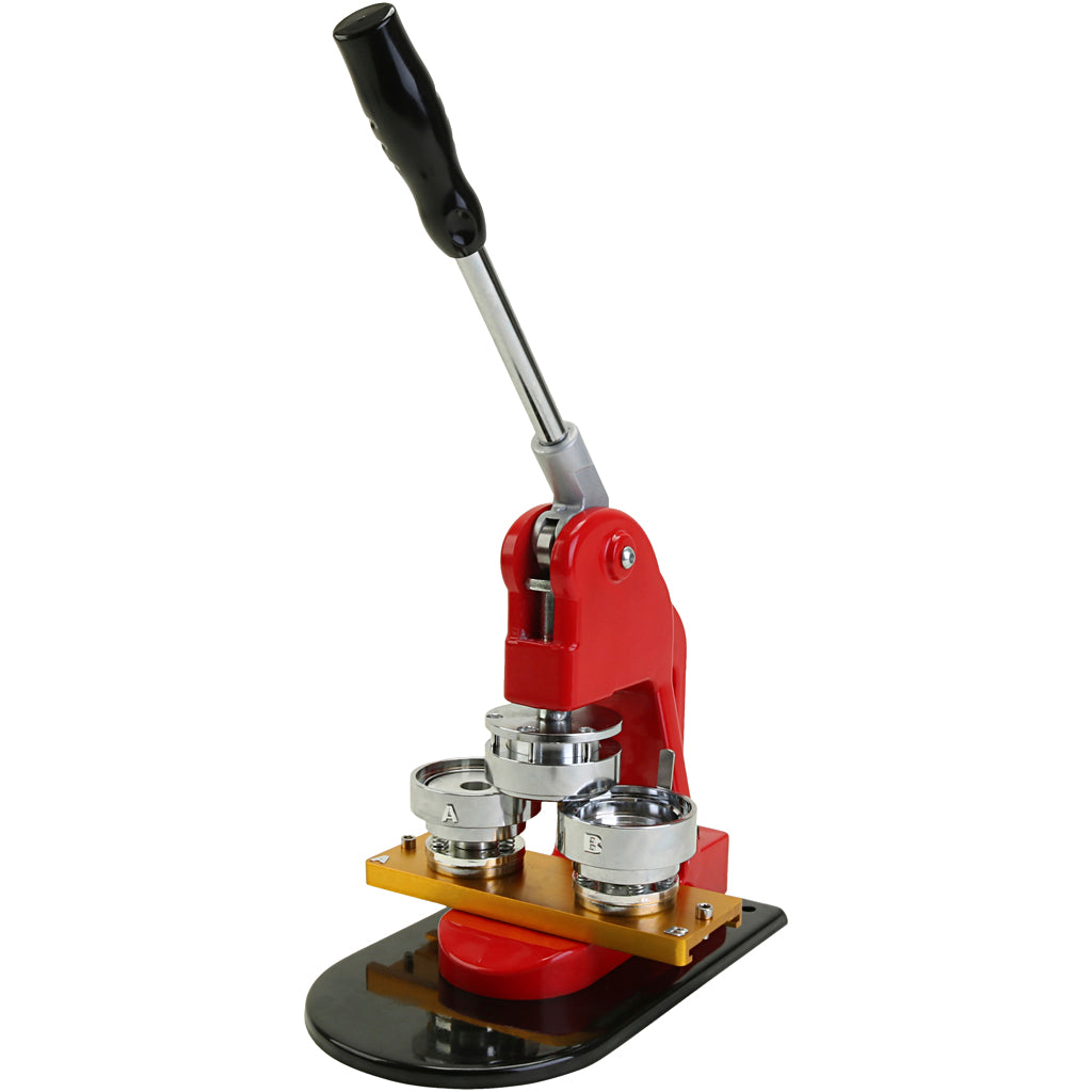 Button machine incl. 250 buttons, d 5.5 cm, 1 set