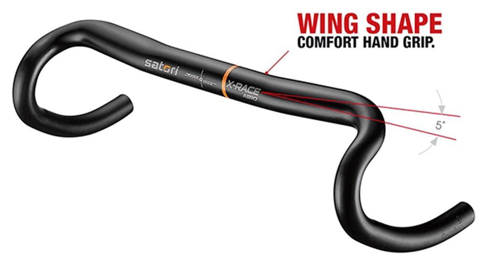 Satori-styring X-Race Aero Ø31,8mm B = 420mm Matt Black
