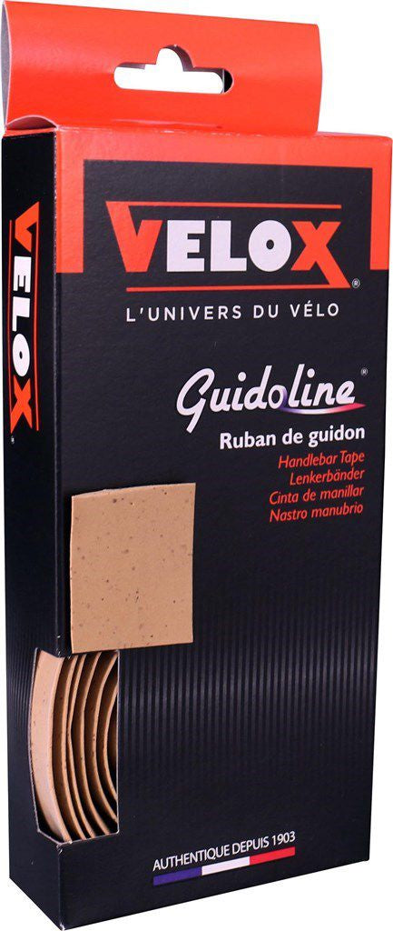Velox Handlebar Tape Cork Vintage Brown - 1.75m x 30mm - Elastic and Cushioning