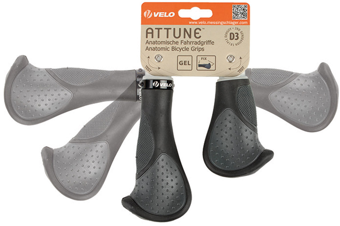 Velo Handle Set Comfort 3d-Gel 135 92mm sort grå