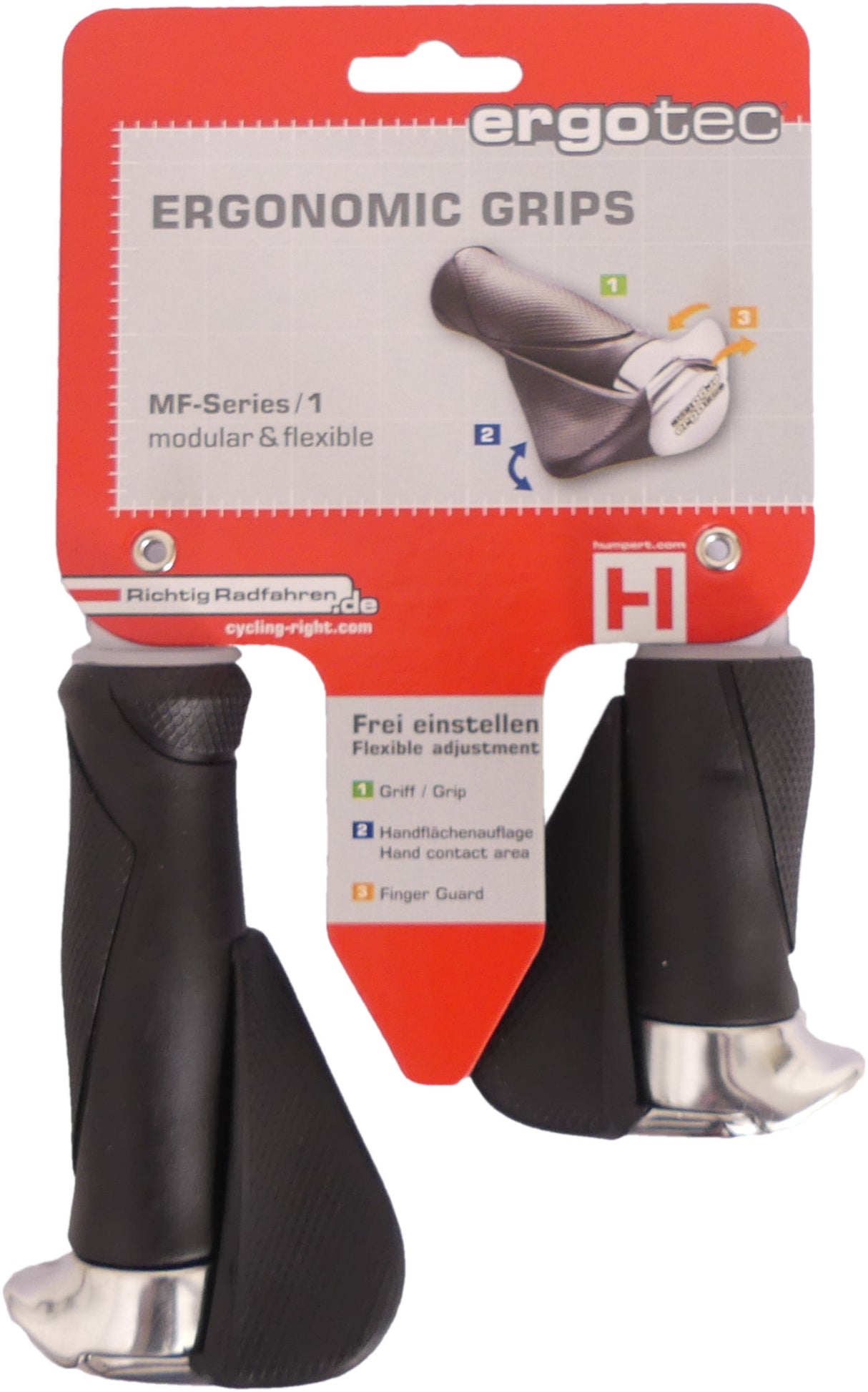 Polkupyöränkahva ergonomisella kahvalla, 130 mm 87 mm, kratonimateriaali, musta