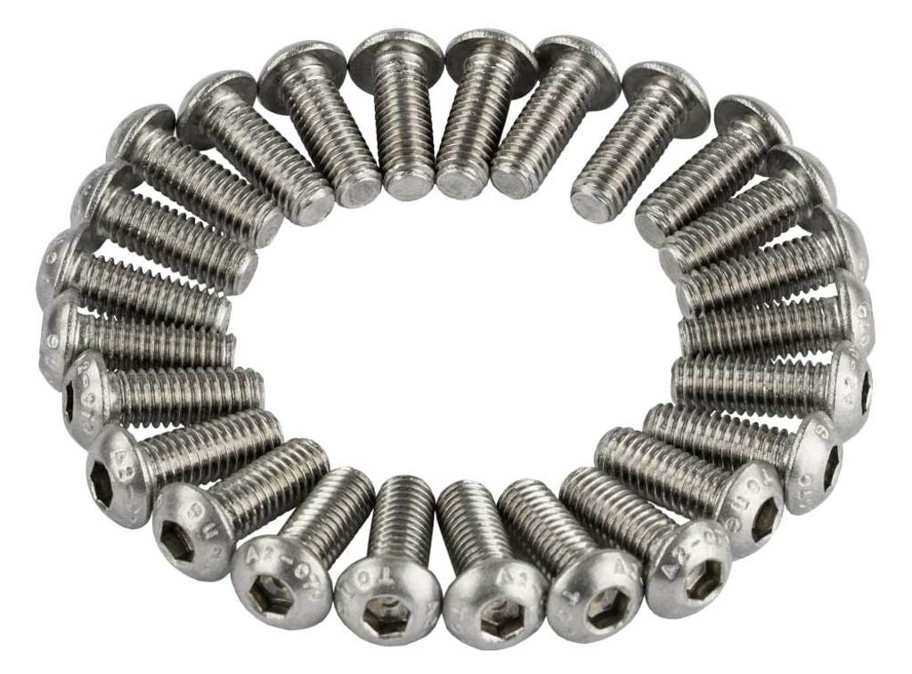 Anp bolt m6x16 hexagon socket stainless steel iso7380-1 a2-070 ds a 25