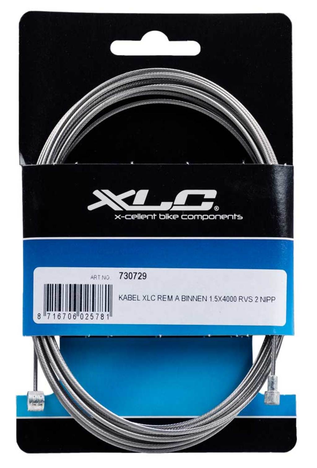 Xlc cable brake a inside 1.5x4000 rvs 2 nipples