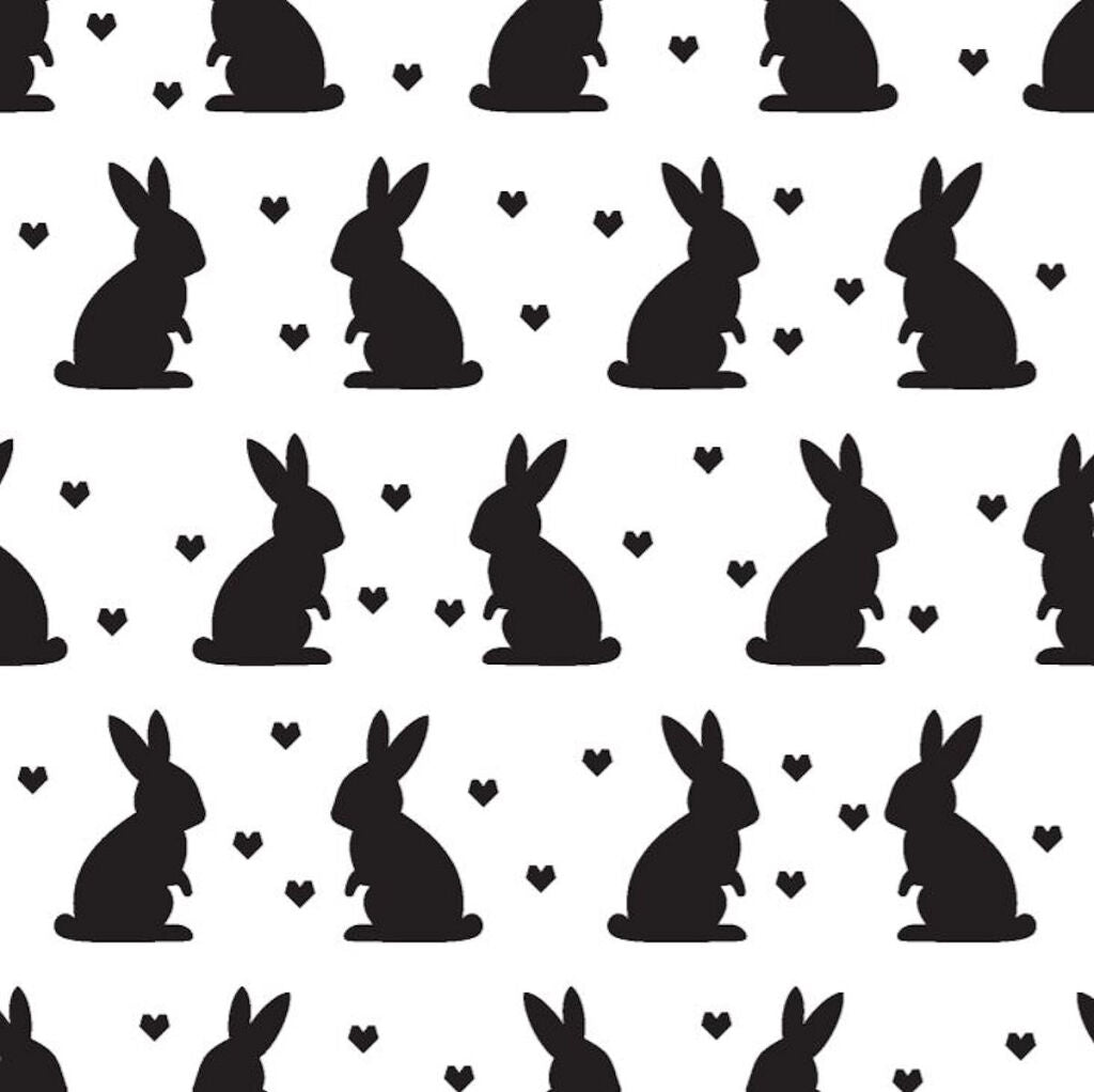 Duni Easter napkin Easter bunny black and white 33x33cm