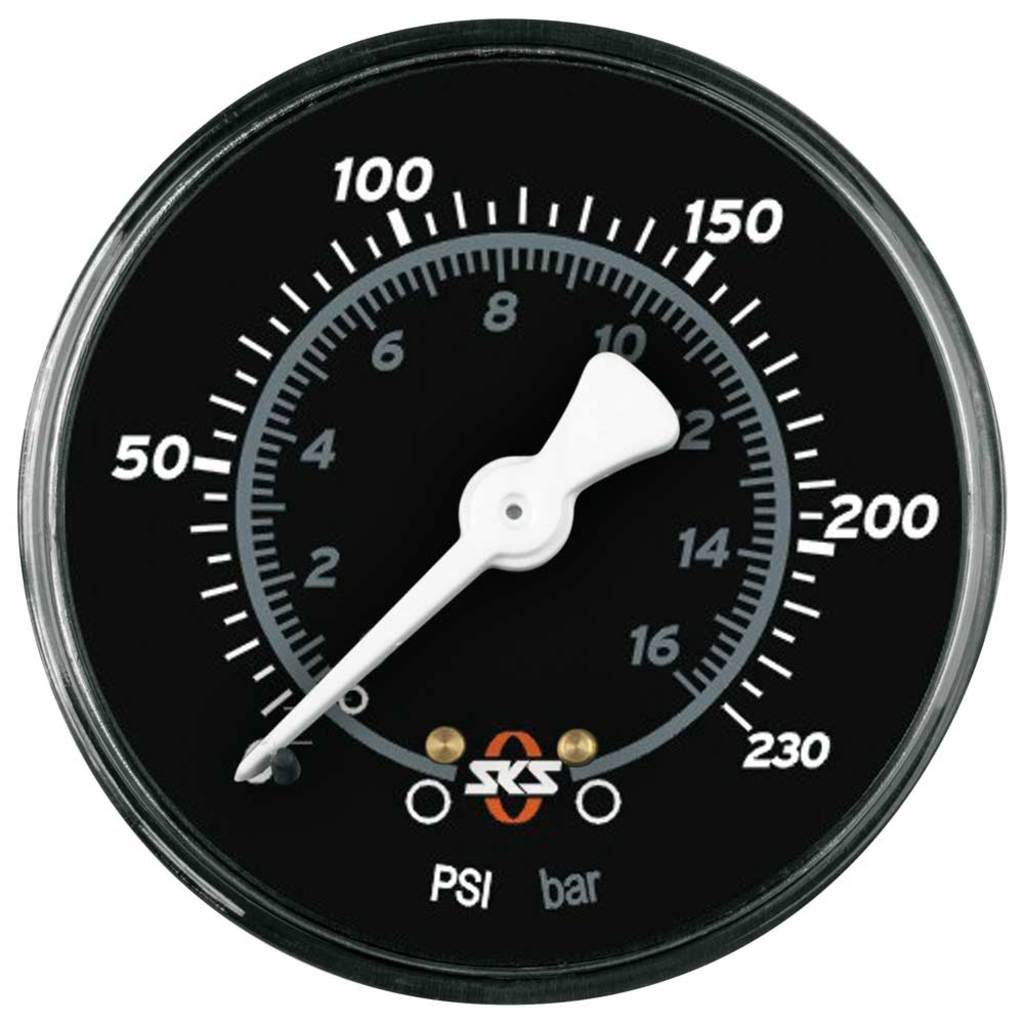 Sks pumpd pressure gauge 63mm 230 psi black