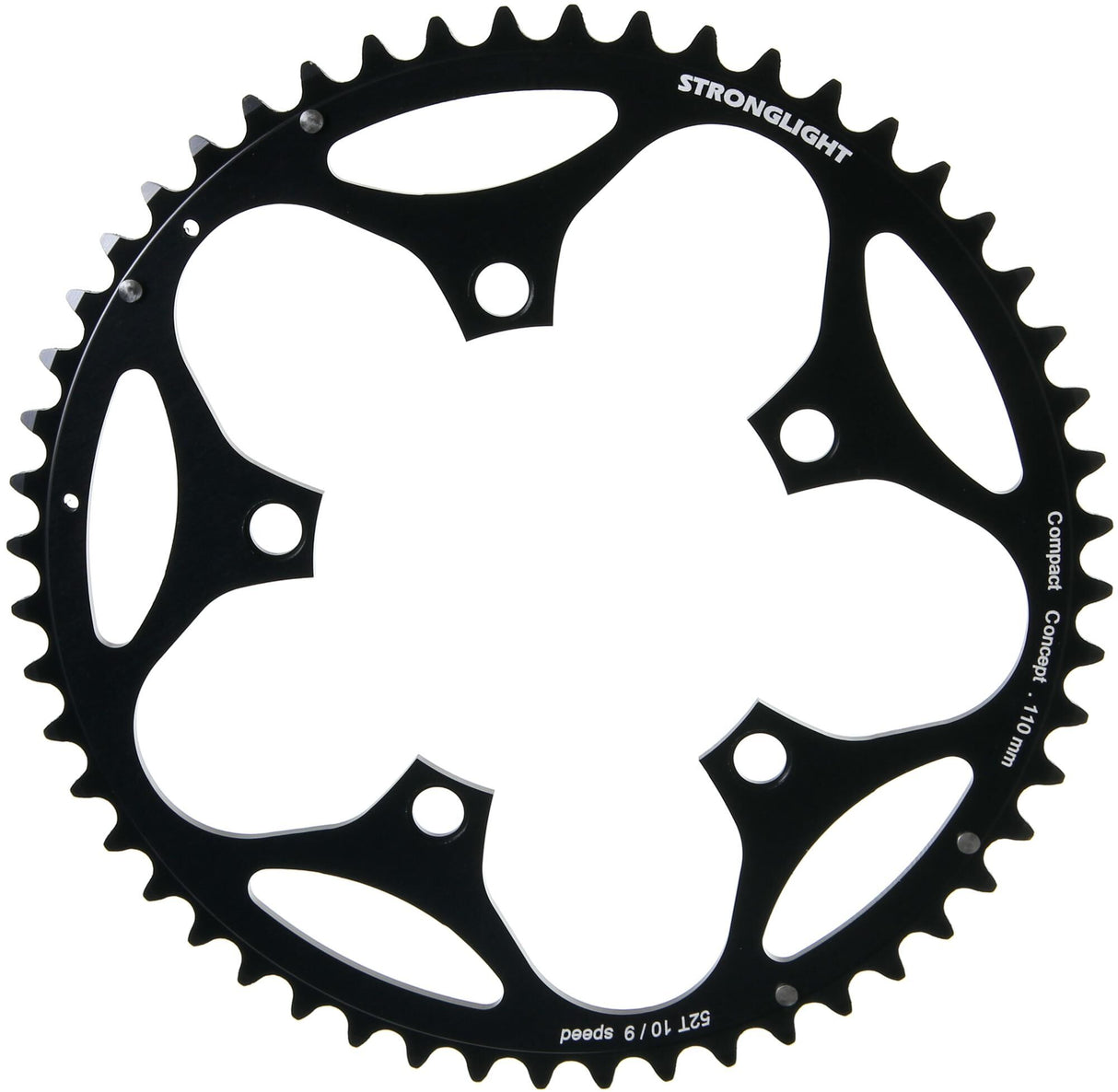 Stronglight chainring chain ring strongl. 52t aluminum black