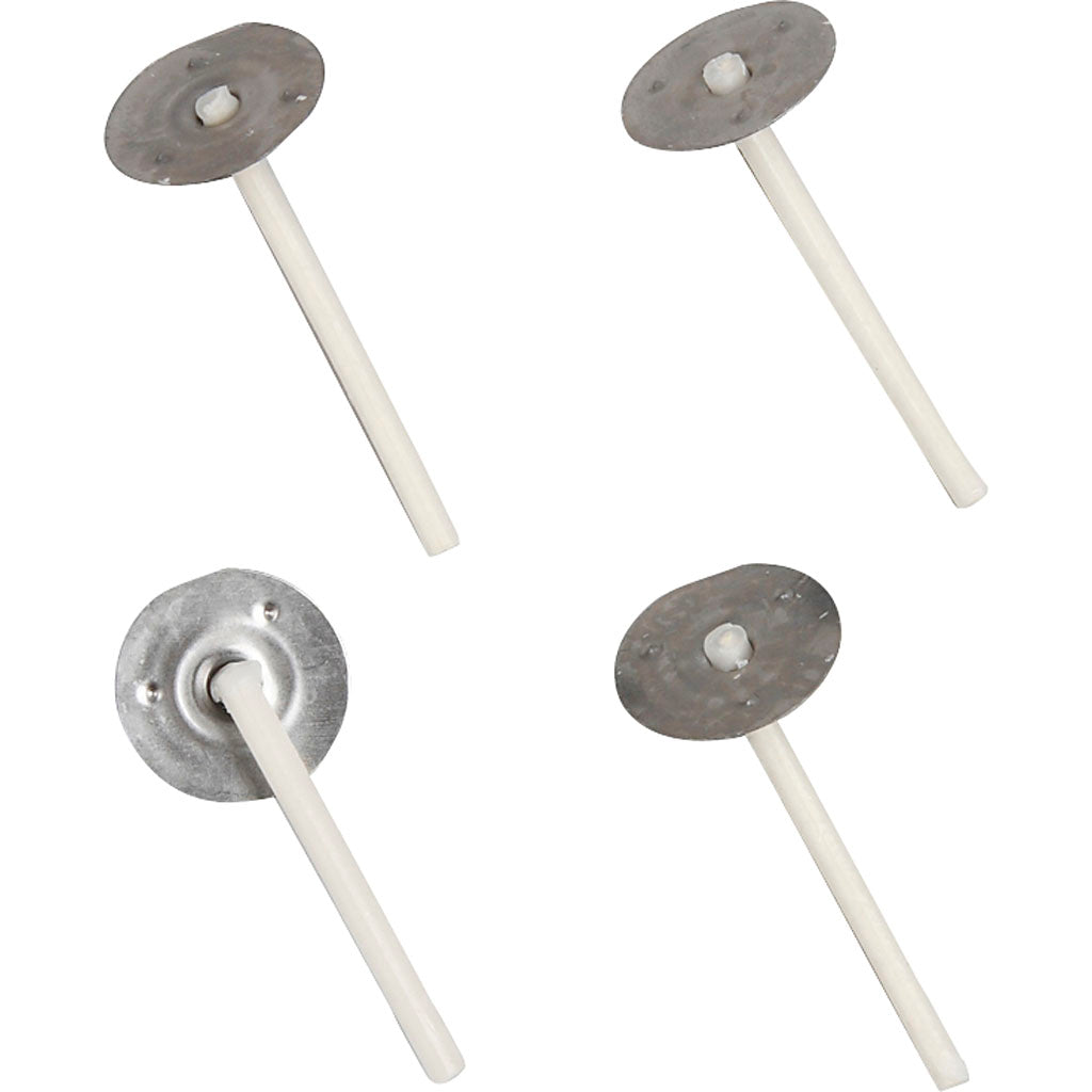 Wicks for candles in holder, suitable for holders with a diameter of 20-65 mm, l: 3.5 cm, thickness 2 mm, 100 pieces 1 box