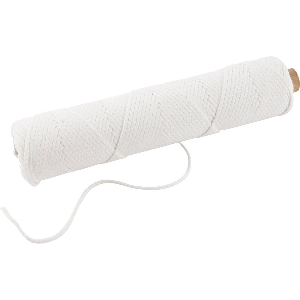 Creative company wick, suitable for dipped candles (dia. 22-30 mm) and cast candles (dia. 60-80 mm), 100 gr, 50 m 1 roll