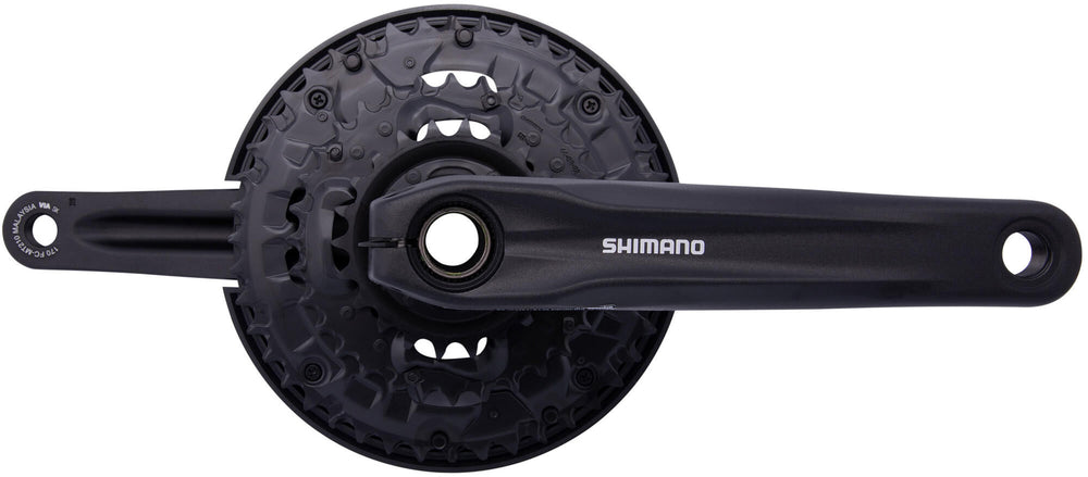 Shimano Cranket "FC-MT 2103" 3-luas, HollowTech II, Pacáiste Seirbhíse Féin-Sheirbhís, Fáinní Slabhra Cruach 9-luas 9-luas