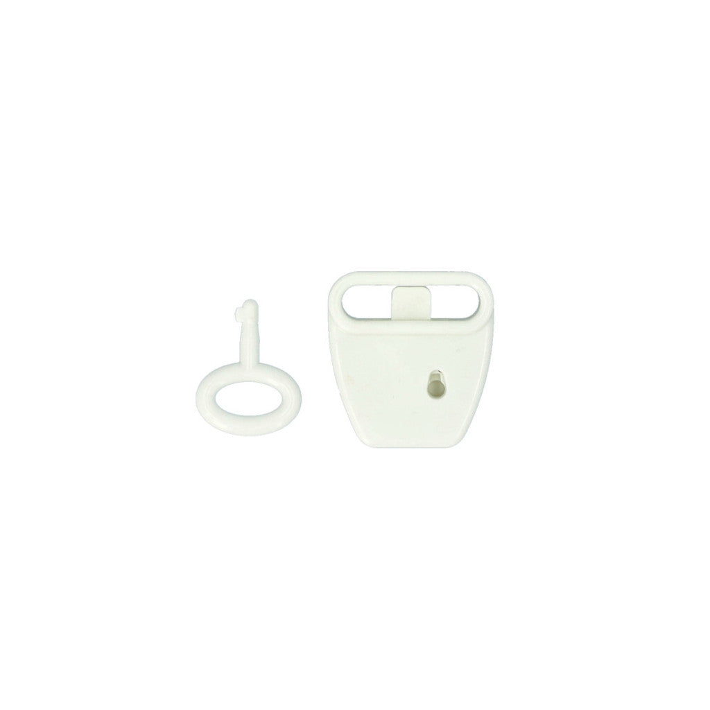 Unbranded shelving lock double hook white