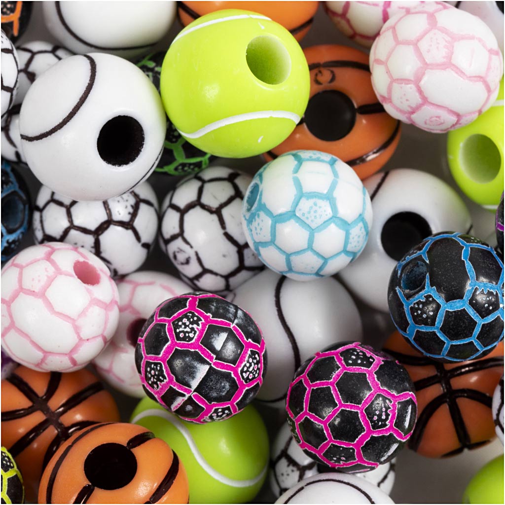 Creativ company sport beads, d 10+11 mm, hole size 1.5+3 mm, 270 gr 1 box