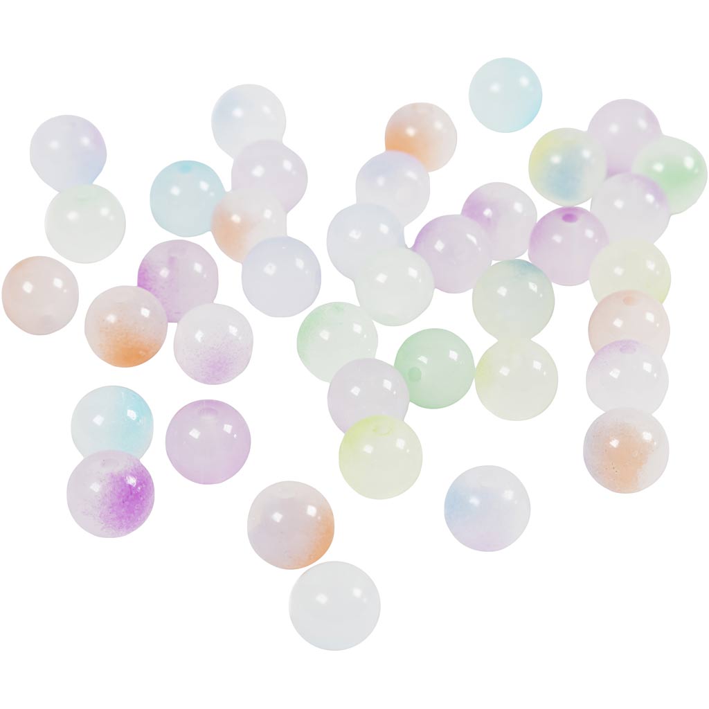 Creativ company princess beads, d 8 mm, hole size 1.5 mm, approx. 900 pieces, various colors, 600 g 1 box