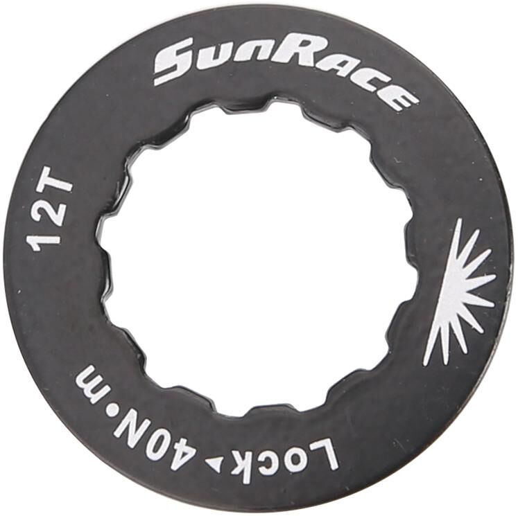 Sunrace lockring lockring alu, black, f.12t.