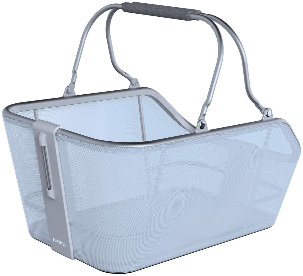 Basil Bicicleta Cesta CentO Tech Fiber Nordlicht Mik 21 litros 39 x 24 x 15 cm Plata azul